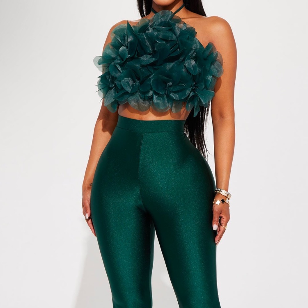 Emerald Green Flared 2-Piece